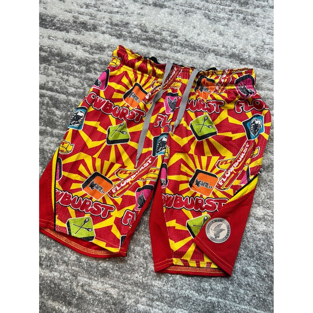 Flow Society Lacrosse Shorts Youth XS All Over Print Flowburst Graphic Athletic‎